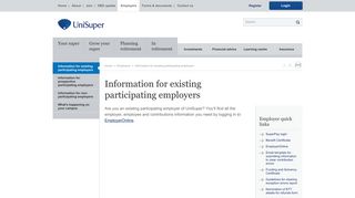 Information for existing participating employers | UniSuper