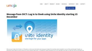 Message from OICT: Log in to iSeek using Unite Identity starting 15 ...