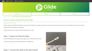 How to connect using an Ethernet cable - Glide Student