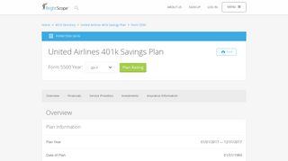 United Airlines 401k Savings Plan | 2017 Form 5500 by BrightScope