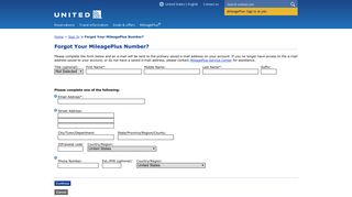 Forgot Your MileagePlus Number? | United Airlines