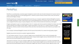 PerksPlus Corporate Rewards Program - United Airlines