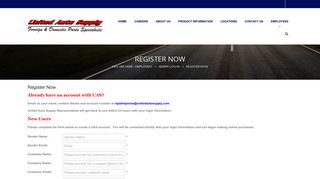 Register Now - United Auto Supply