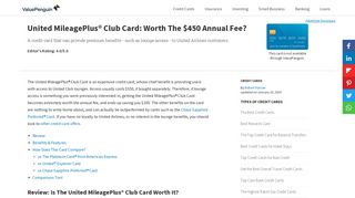 United MileagePlus® Club Card: Worth The $450 Annual Fee ...