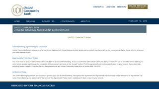 ONLINE BANKING AGREEMENT & DISCLOSURE :: United ...