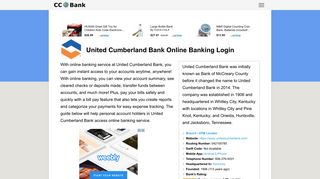 United Cumberland Bank Online Banking Login - CC Bank