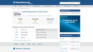 United Educators Credit Union Reviews and Rates - Deposit Accounts