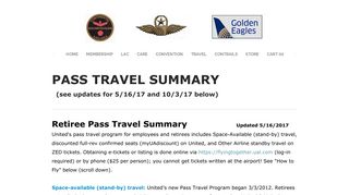 Pass Travel Summary - The Golden Eagles