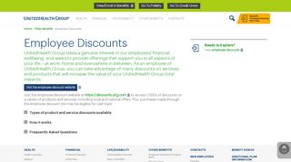 Employee Discounts - Benefits Information Site - UnitedHealth Group