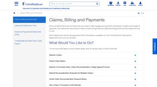 Claims, Billing and Payments | UHCprovider.com