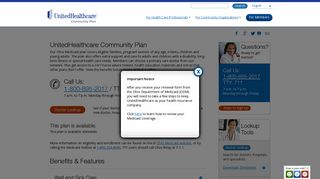 Ohio - UnitedHealthcare Community Plan - Plan Detail