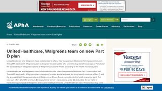 UnitedHealthcare, Walgreens team on new Part D plan | American ...