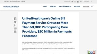 UnitedHealthcare's Online Bill Payment Service Grows to More Than ...