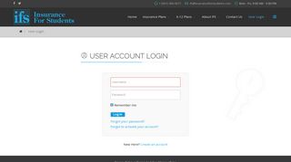 User Account Login - Insurance for Students