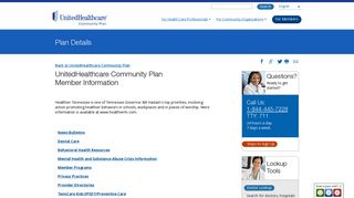 Tennessee - UnitedHealthcare Community Plan - Member Information