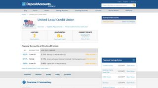 United Local Credit Union Reviews and Rates - California