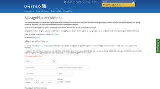 MileagePlus enrollment | United Airlines
