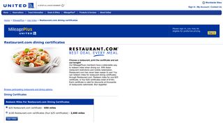 Restaurant.com dining certificates