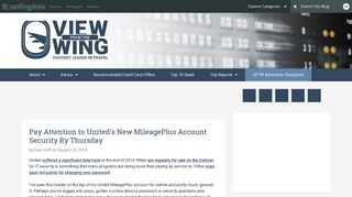 Pay Attention to United's New MileagePlus Account Security By ...