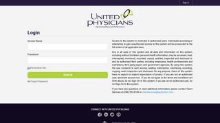 United Physicians: Login