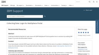 IBM Collecting Data: Login for WebSphere Portal - United States