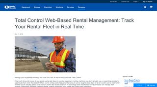 Total Control Web-Based Rental Management: Track ... - United Rentals