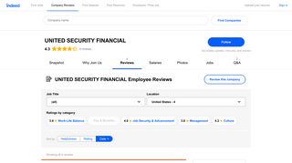 Working at UNITED SECURITY FINANCIAL: Employee Reviews ...