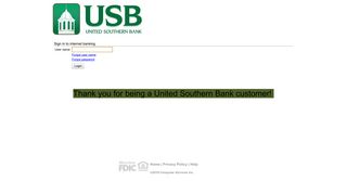 United Southern Bank - Online Banking - myebanking.net