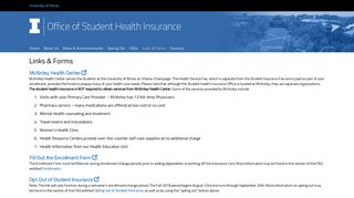 University of Illinois – Office of Student Health Insurance – Links & Forms