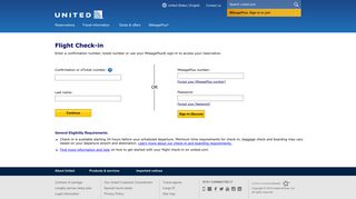 United Airlines - Flight Check-in