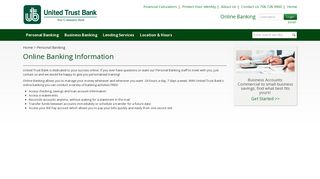 United Trust Bank: Online Banking Information