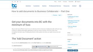 How to add documents to Business Collaborator - Part One - GroupBC