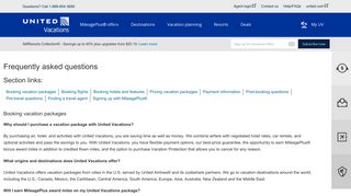 Frequently asked questions - United Vacations - United Airlines
