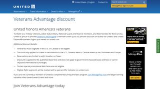 Veterans Advantage 5% Discount on Flights - United Airlines