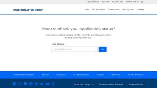 My Dashboard Authenticate - Careers at UnitedHealth Group