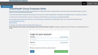 UnitedHealth Group Employee Alerts - Login to your account