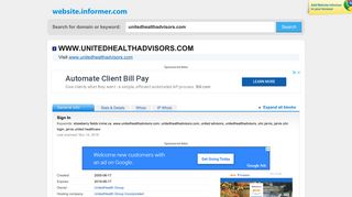 unitedhealthadvisors.com at Website Informer. Sign In. Visit ...