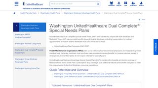 Washington Dual Complete® Special Needs Plans | UHCprovider.com