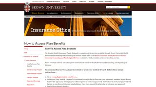 How to Access Plan Benefits | Insurance - Brown University