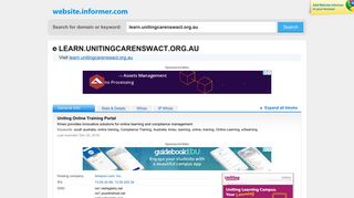 learn.unitingcarenswact.org.au at WI. Uniting Online Training Portal