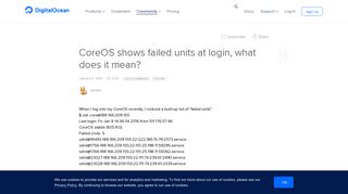 CoreOS shows failed units at login, what does it mean? | DigitalOcean