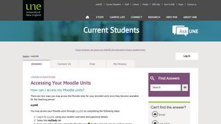 AskUNE - Accessing Your Moodle Units