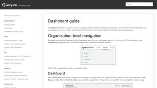 Dashboard guide - Knowledge base - Unity Ads
