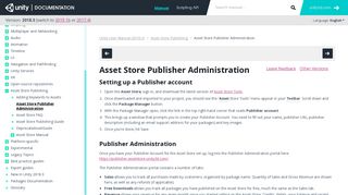 Unity - Manual: Asset Store Publisher Administration