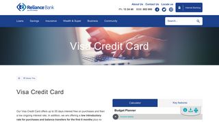Visa Credit Card - Reliance Bank