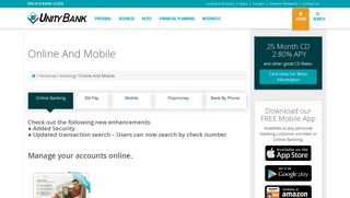 Online And Mobile - Unity Bank