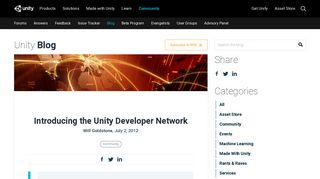 Introducing the Unity Developer Network – Unity Blog