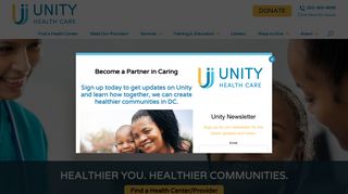 Unity Health Care: Healthier You. Healthier Communities.