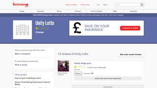Unity Lotto Complaints, Reviews and Comparison - A Spokesman Said