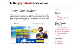 Unity Lotto Review